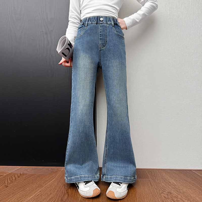 女童牛仔裤春秋款裤子2025新款女孩显瘦女大童喇叭裤儿童时髦秋装
