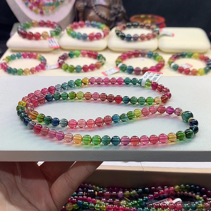 手链未镶嵌碧玺6.3老矿色标。