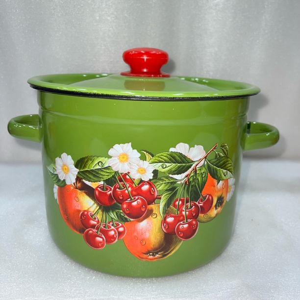 乌克兰原装进口正品搪瓷5.5升双耳锅汤锅炖锅新婚家用通用灶加厚