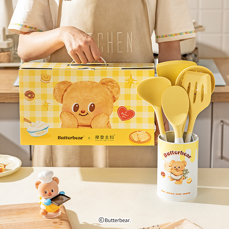 【摩登主妇&黄油小熊】硅胶锅铲家用汤勺不粘锅炒菜铲子厨具套装