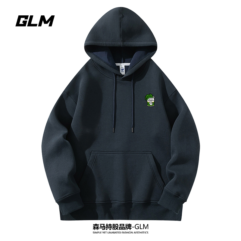 大力水手联名GLM秋冬男士连帽卫衣印花上衣情侣长袖T恤打底衫外套