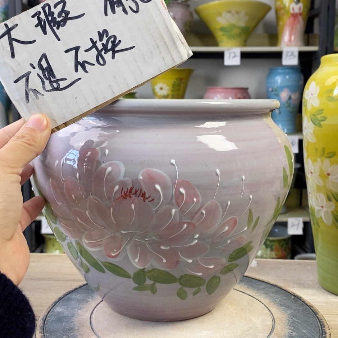 景德镇手工手绘陶瓷花盆