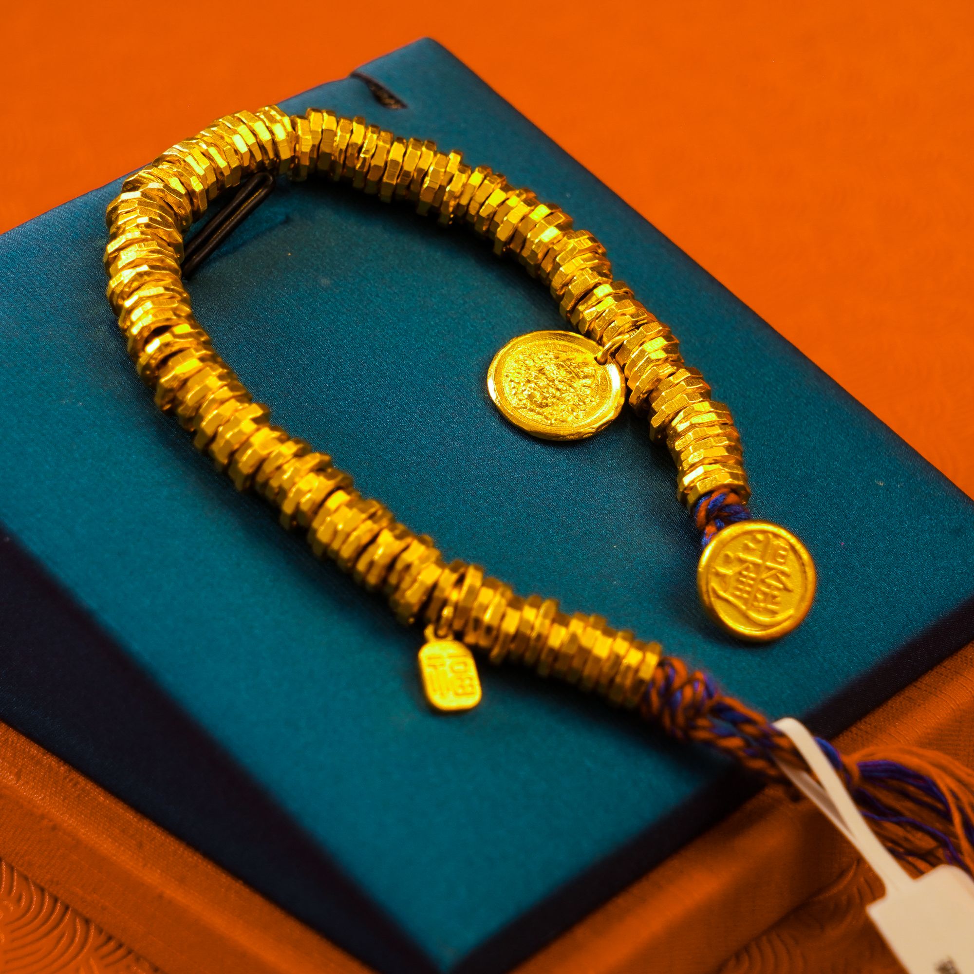 【顿钰珠宝】足金黄财神盘缠手链