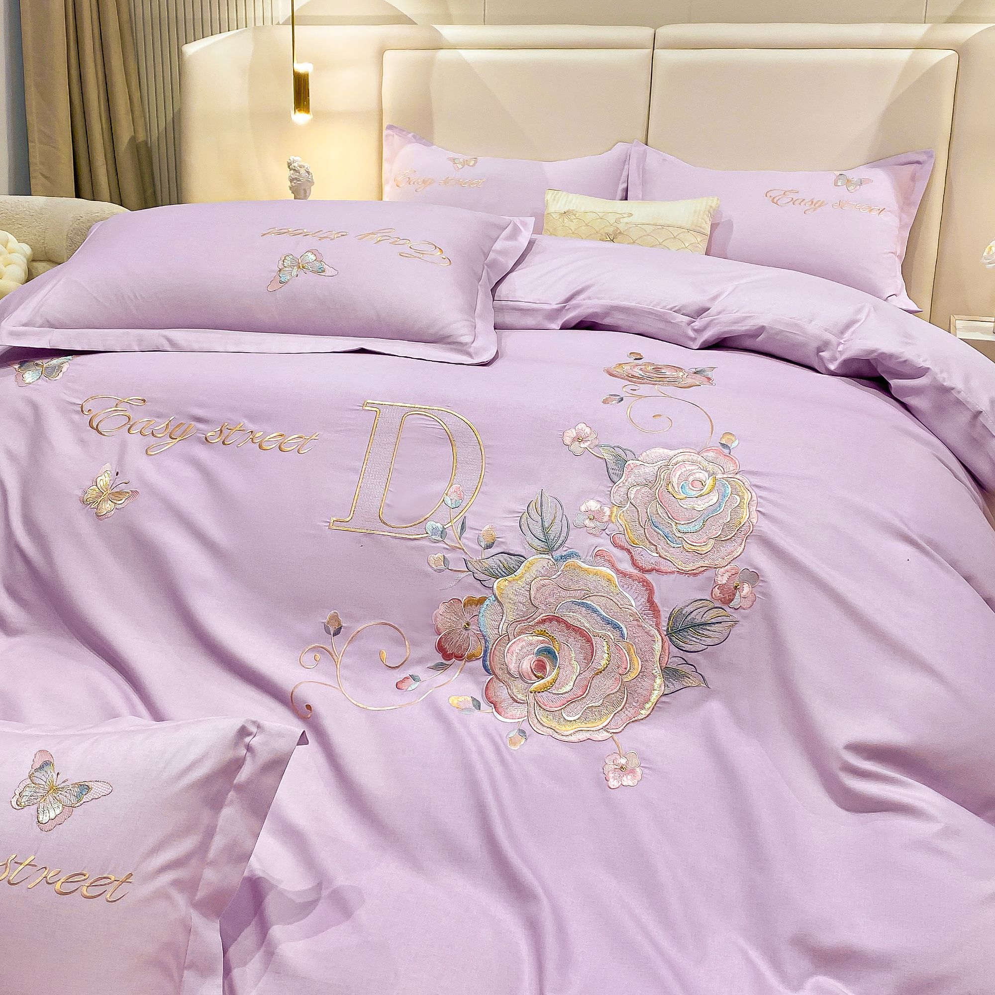 【董事长秋冬严选】定制款轻奢立体刺绣吊边四件套花间集-Hsh