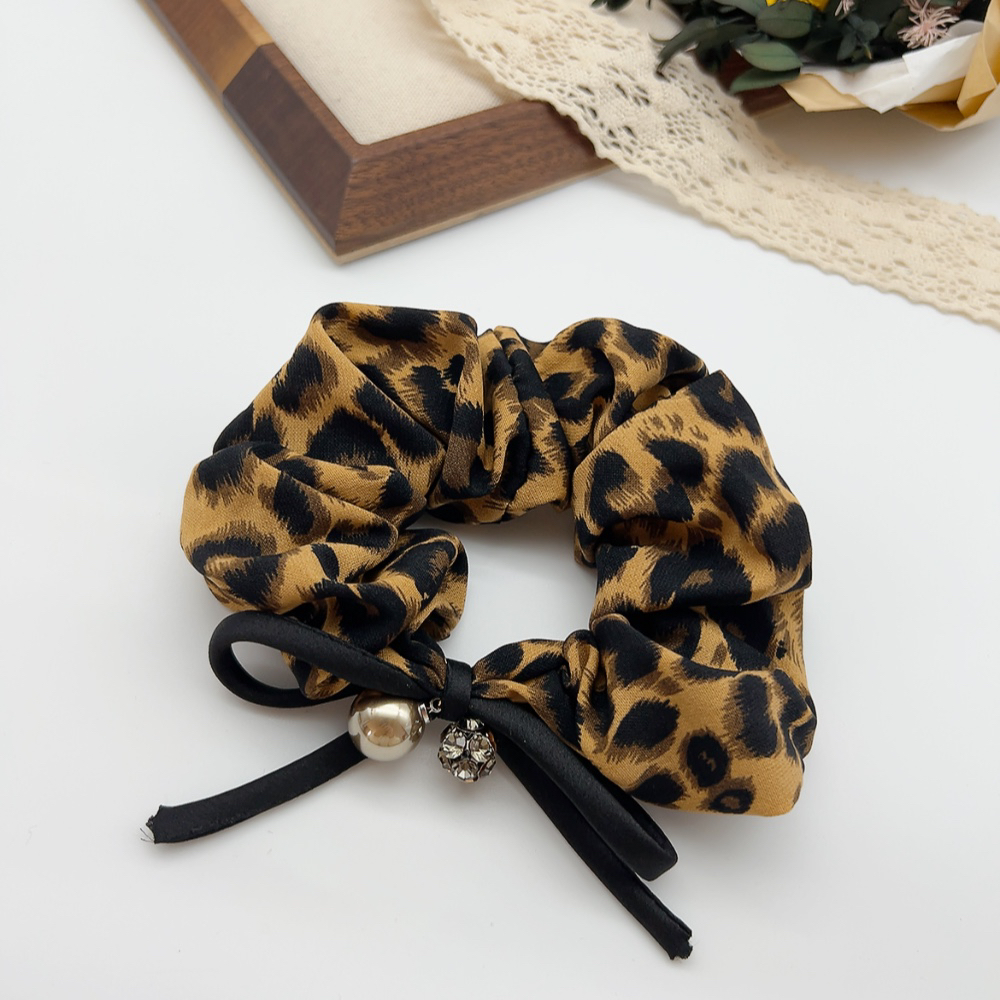 03190 好啊商店 豹纹珠子发圈-深色