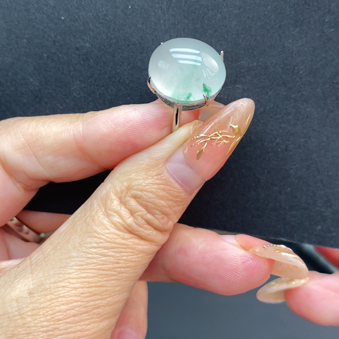 石英质玉银S925镶嵌戒指