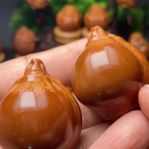 橄榄核手串/手链金钱龟手球一对3.5左右