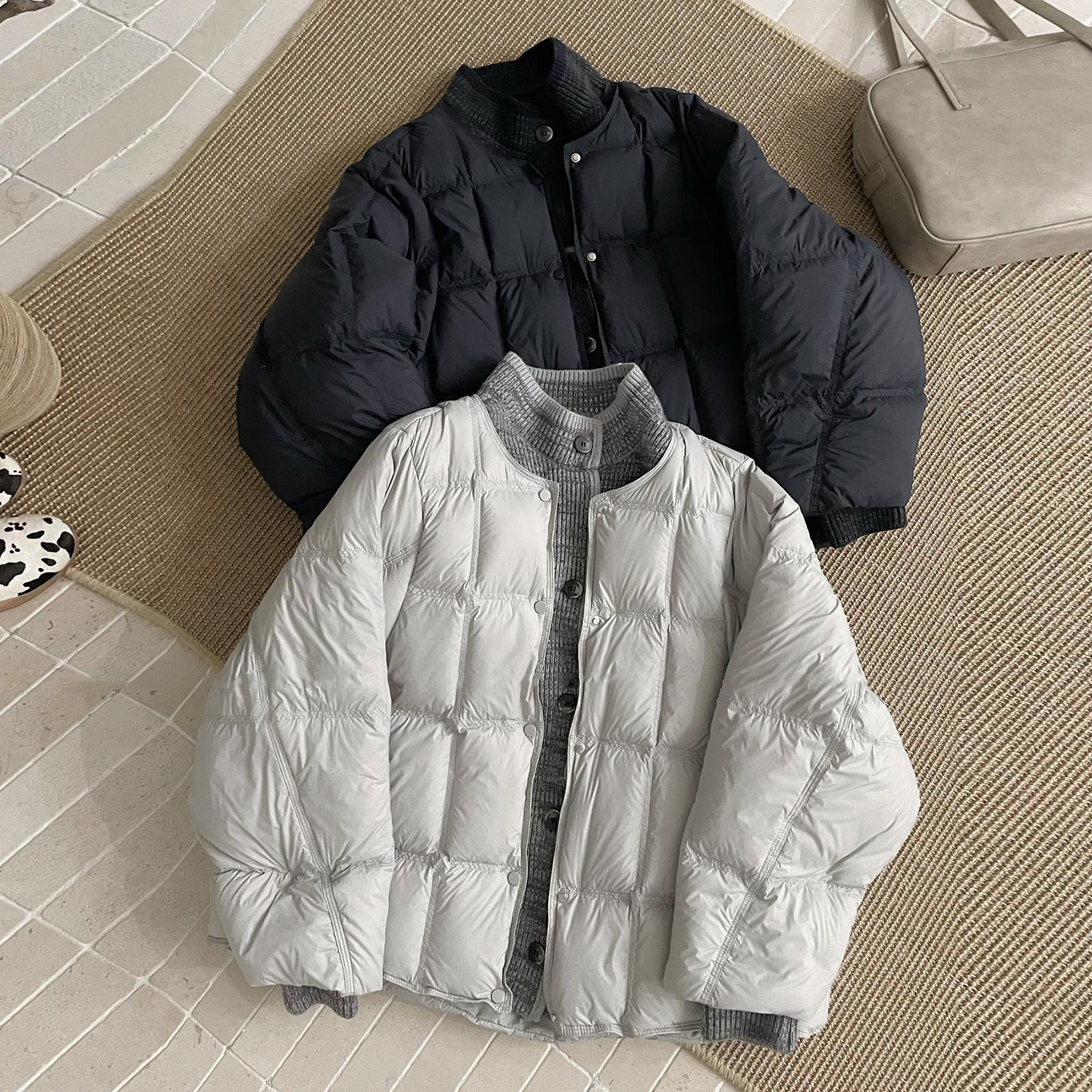 【特大码胖MM】欧洲站冬季宽松棉衣小个子假两件拼接立领保暖面包服