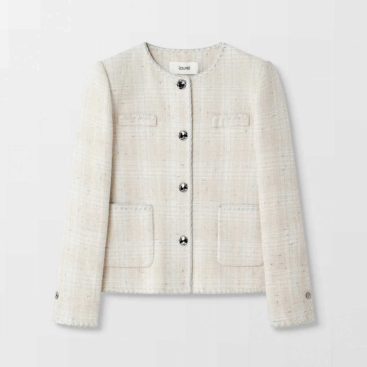 FALEMIG-萝家小香风时尚百搭格纹单排扣休闲外套女W027DX