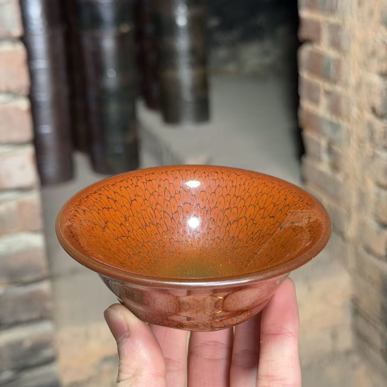 建窑--建盏 红鹧鸪 茶盏主人杯  电烧