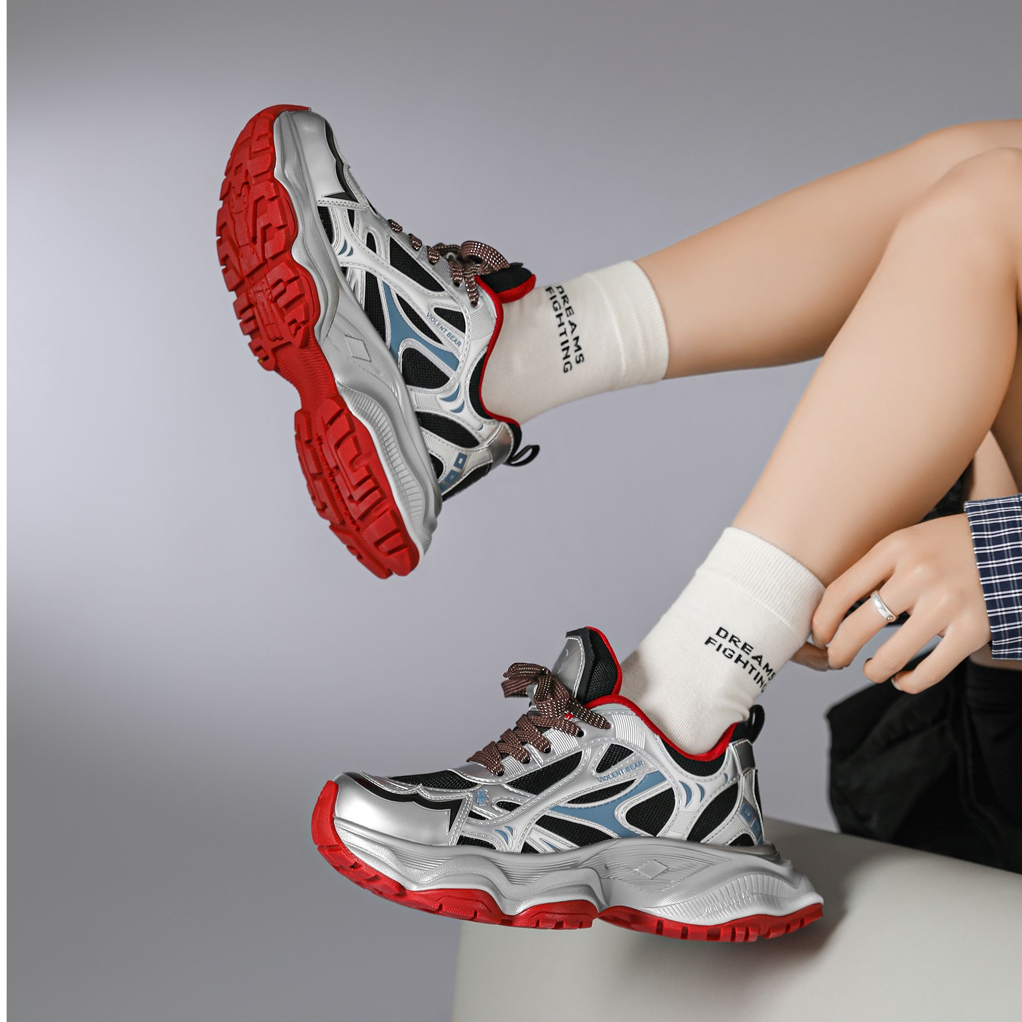 秋冬新款百搭厚底增高保暖运动老爹鞋男女鞋