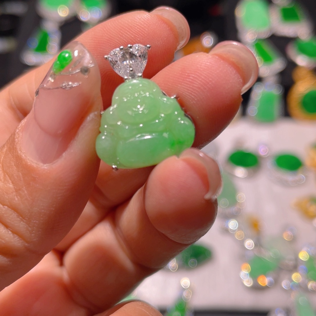 翡翠颈饰银S925镶嵌精品