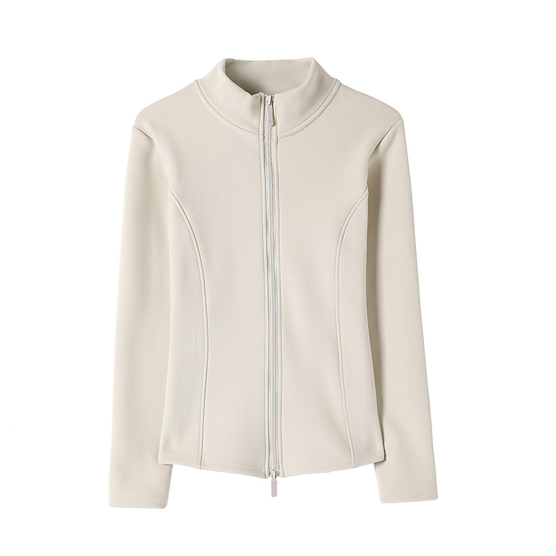 2025新款港风长袖瑜伽显瘦成人防风外套立领户外时尚修身开衫女