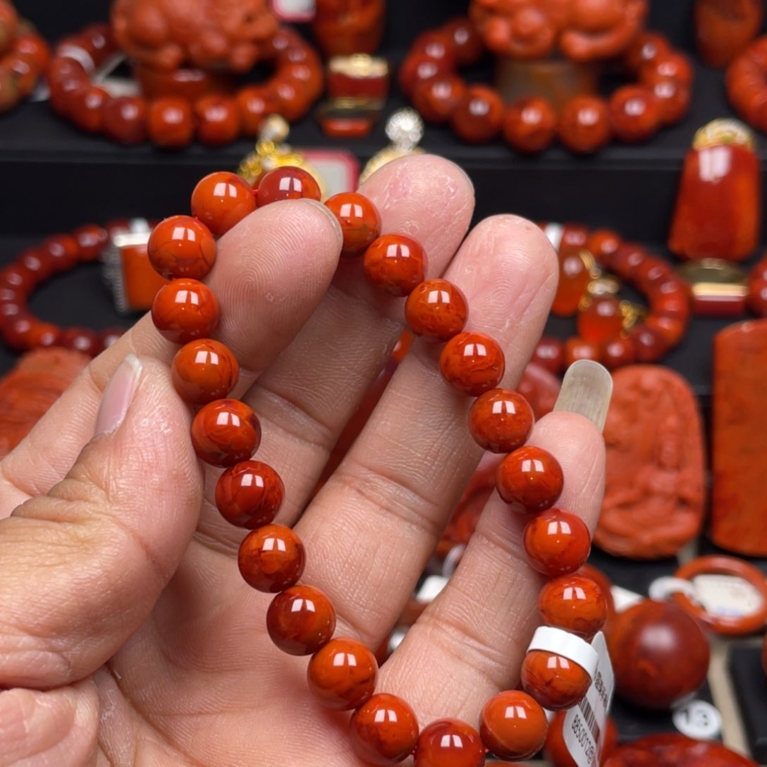 南红玛瑙珠宝奇石未镶嵌单圈8