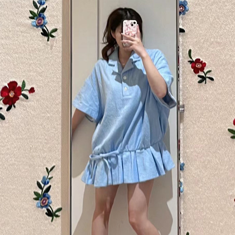 休闲舒适宽松短袖卫衣连衣裙