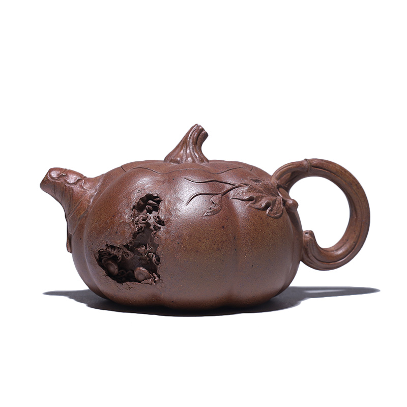 【央广非遗】大吉羊柴烧 宜兴紫砂壶茶壶原矿本山绿泥满园春色硕果2