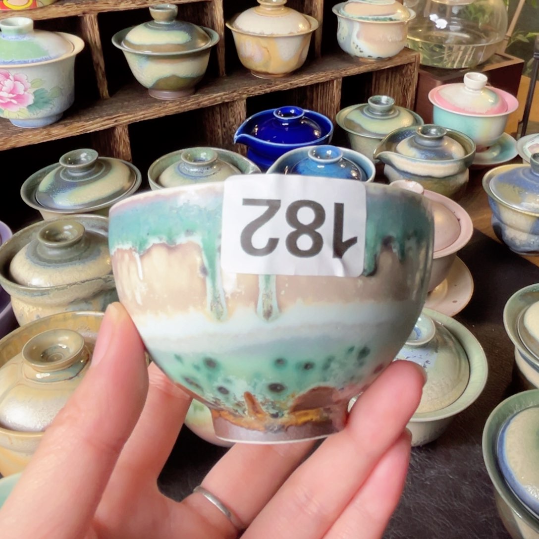 瓷片纯手工柴烧茶器手作