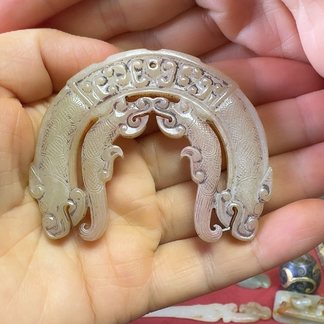 和田玉未镶嵌挂件南**士