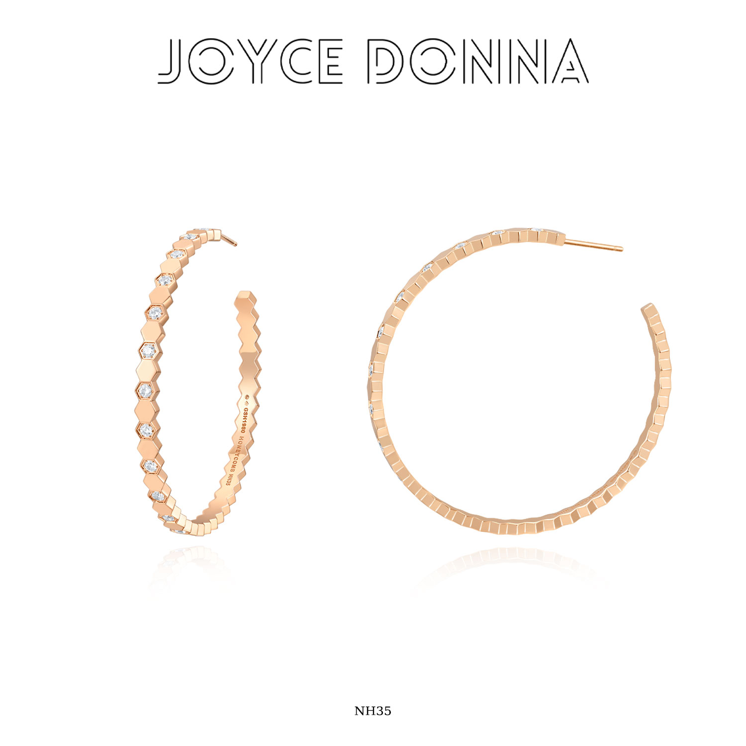 镀K金 925银针【大版】轻奢气质蜂巢大C圈耳环 NH35 NH142