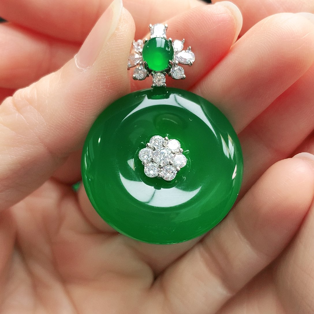 玛瑙/玉髓吊坠银S925镶嵌