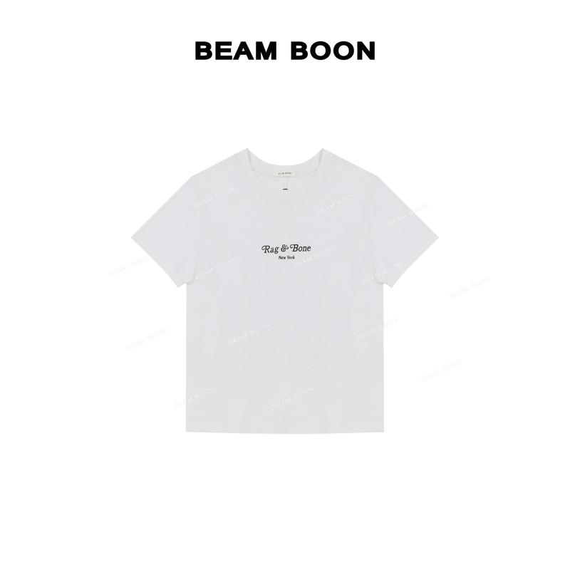 Beam Boon|【露丝T】撞色字母竹节棉清爽透气舒适夏季短袖T恤