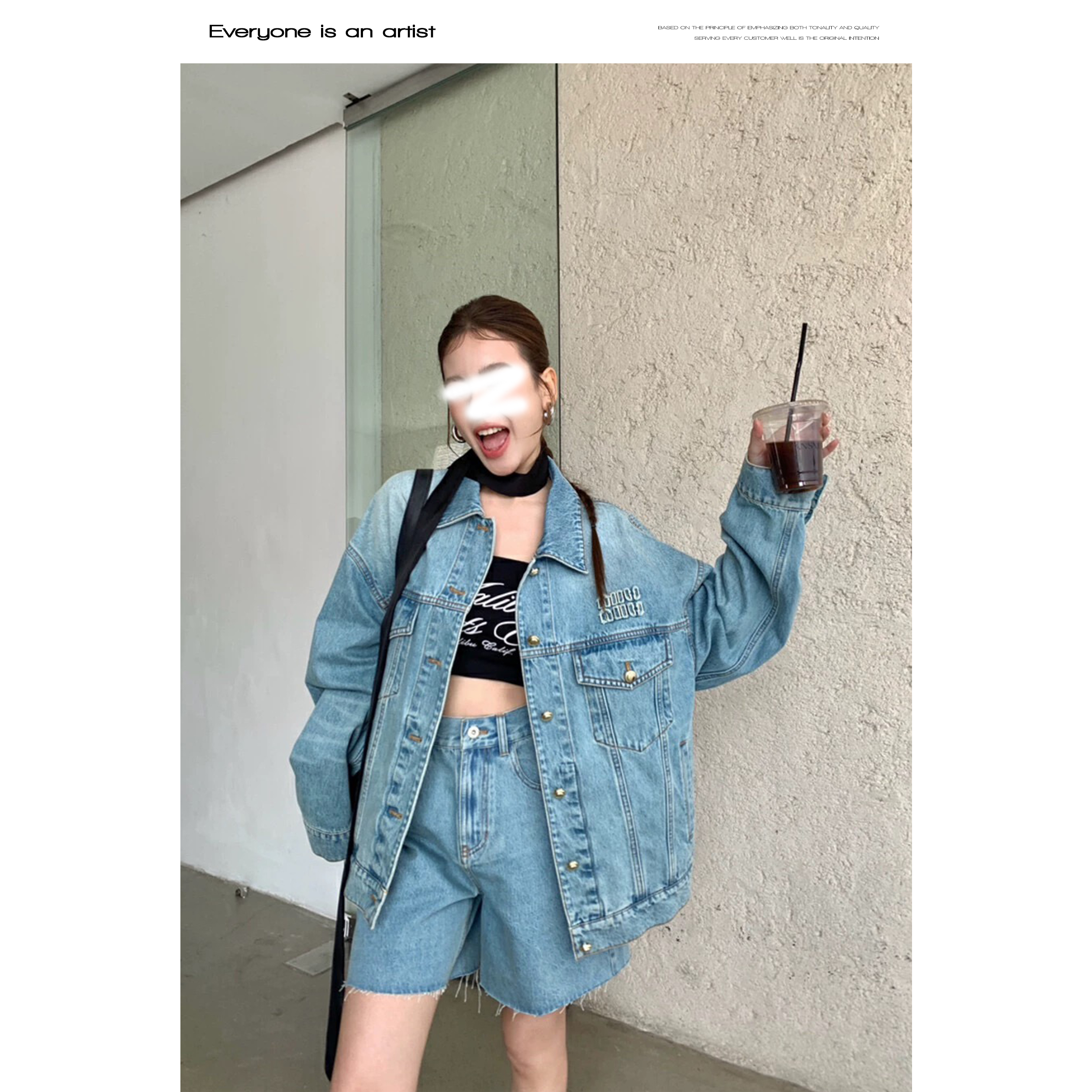 88306-1卷边牛仔短裤设计宽松夏天百搭