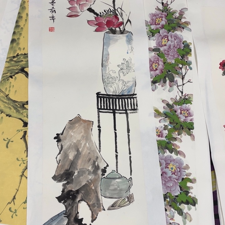 国画四尺对开作品