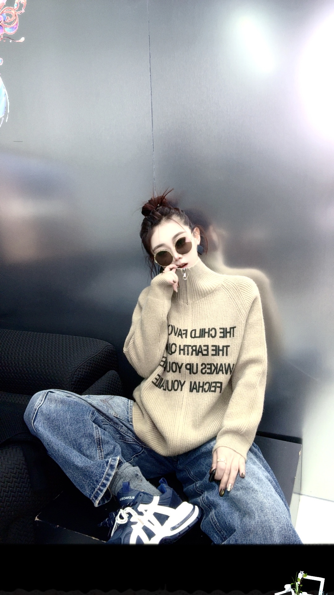 「彤彤」深圳字母加厚版拉链毛衣
