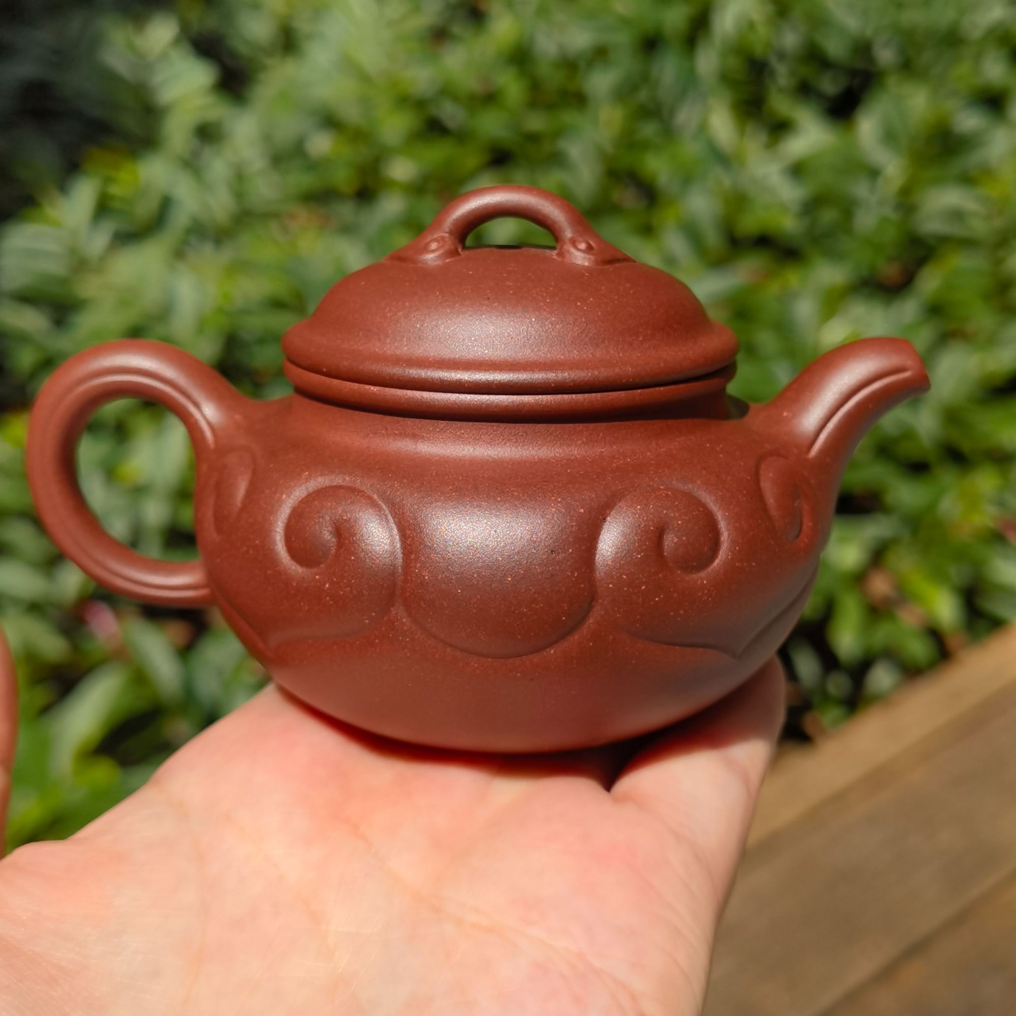 【海霞】高端底槽青仿古如意壶145CC紫砂壶精工半手