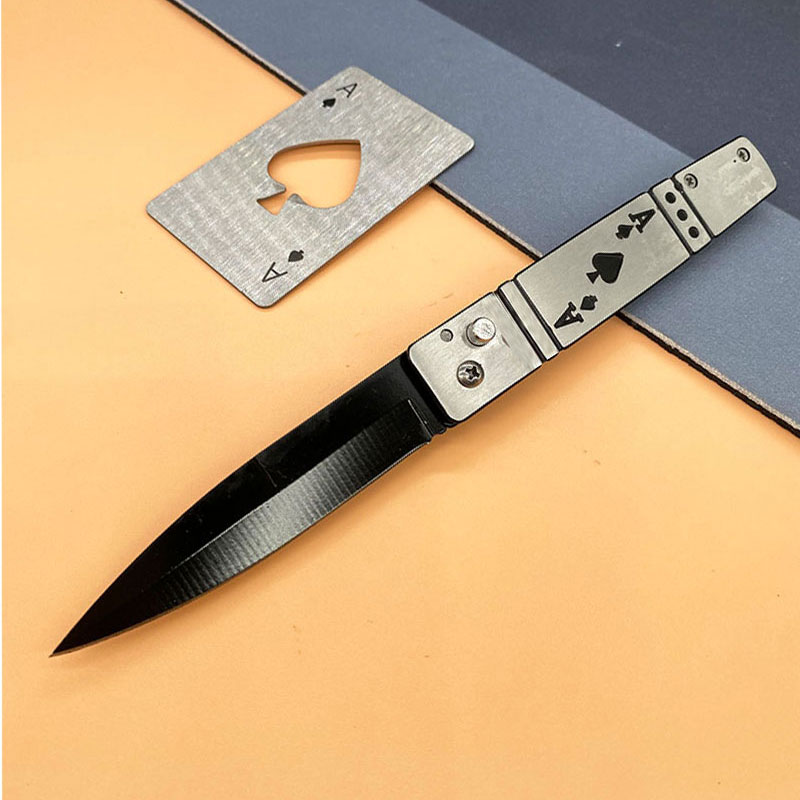 黑桃A折叠刀随身户外锋利手把肉刀创意EDC露营水果刀高端野营神器
