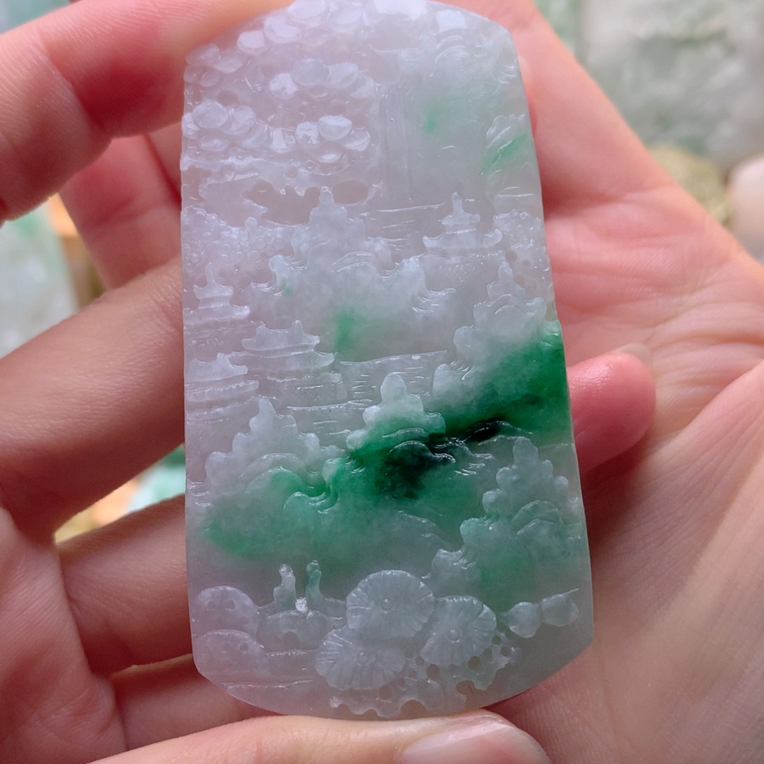 定制翡翠未镶嵌山水