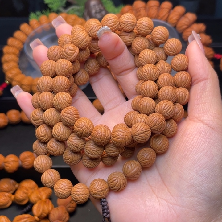 桃核手串呜*王1.1尺寸聚宝盆脖挂（8号链接）