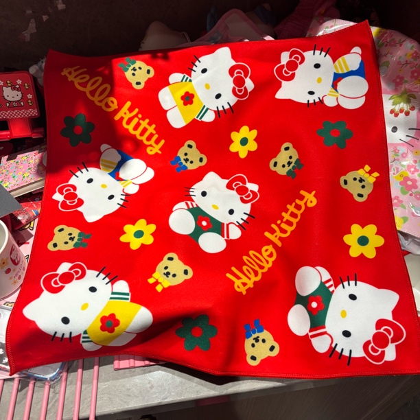 Kitty 红色百贴布50cm×50cm化妆包磁吸便携平价厚实