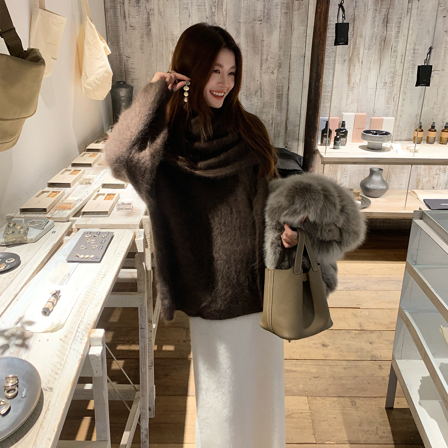 【温暖氛围】RARE ZZ 100顶奢澳洲美丽奴羊毛拉毛经典针织两件套