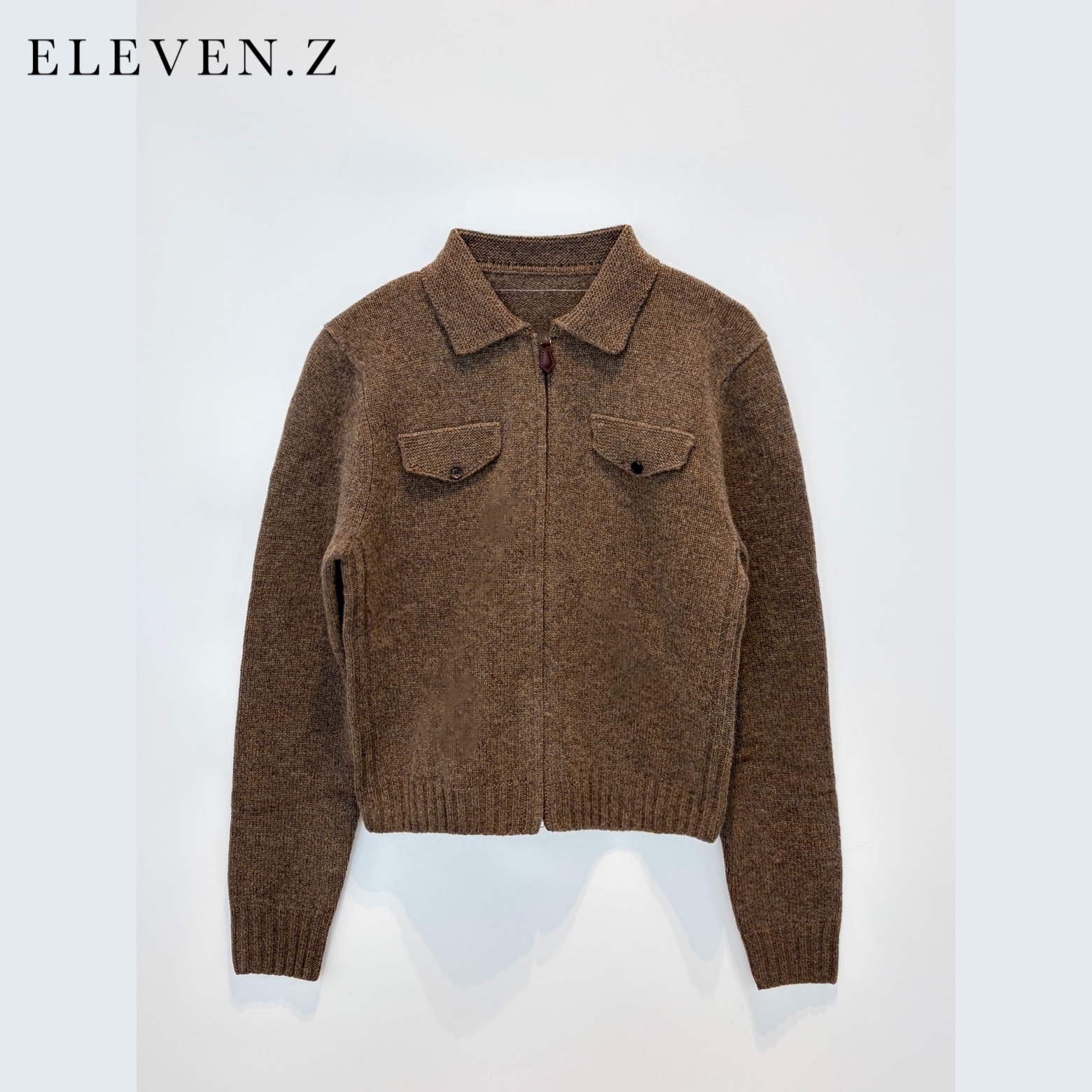 ELEVEN.Z 拉链翻领羊毛外套