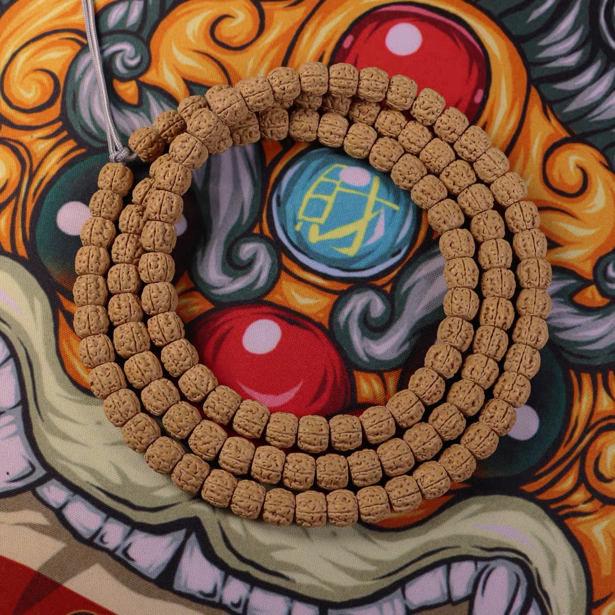 藏式二代龙10-11mm金刚菩提手串直切二代盘龙纹高桩小金刚108脖挂