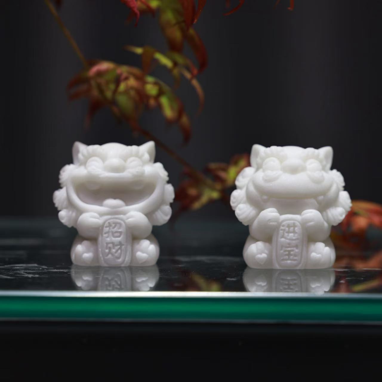 汉白玉工艺品-如意小狮子