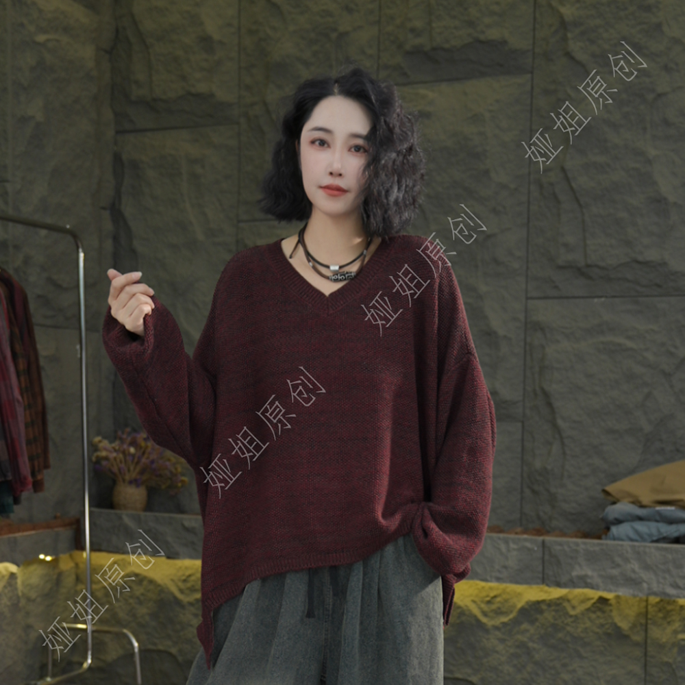 G97 秋季新款女装针织套头休闲宽松潮流开衫针织衫毛衣