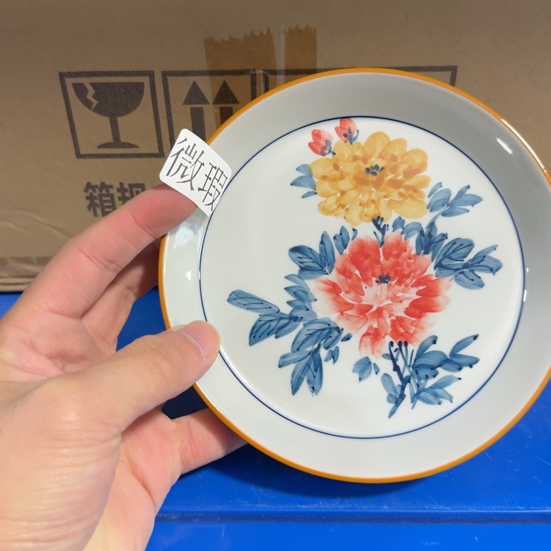 釉下手绘茶具微瑕