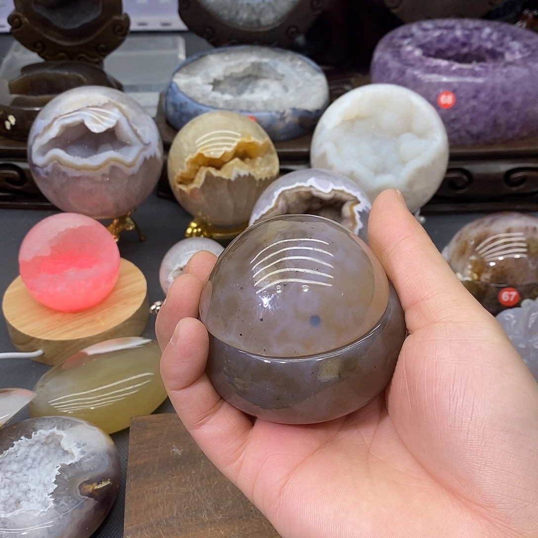 未镶嵌紫晶摆件聚宝盆