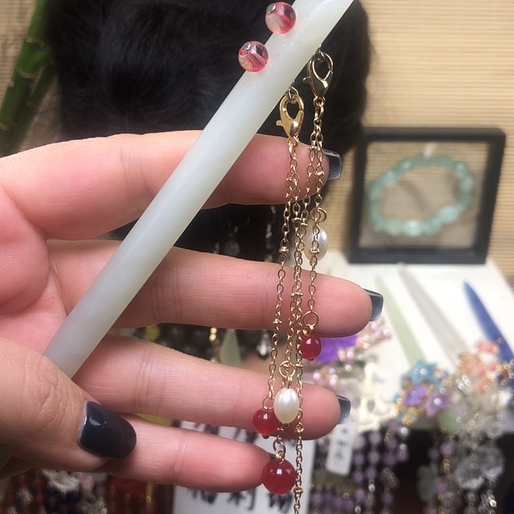 蛇纹石玉未镶嵌发簪