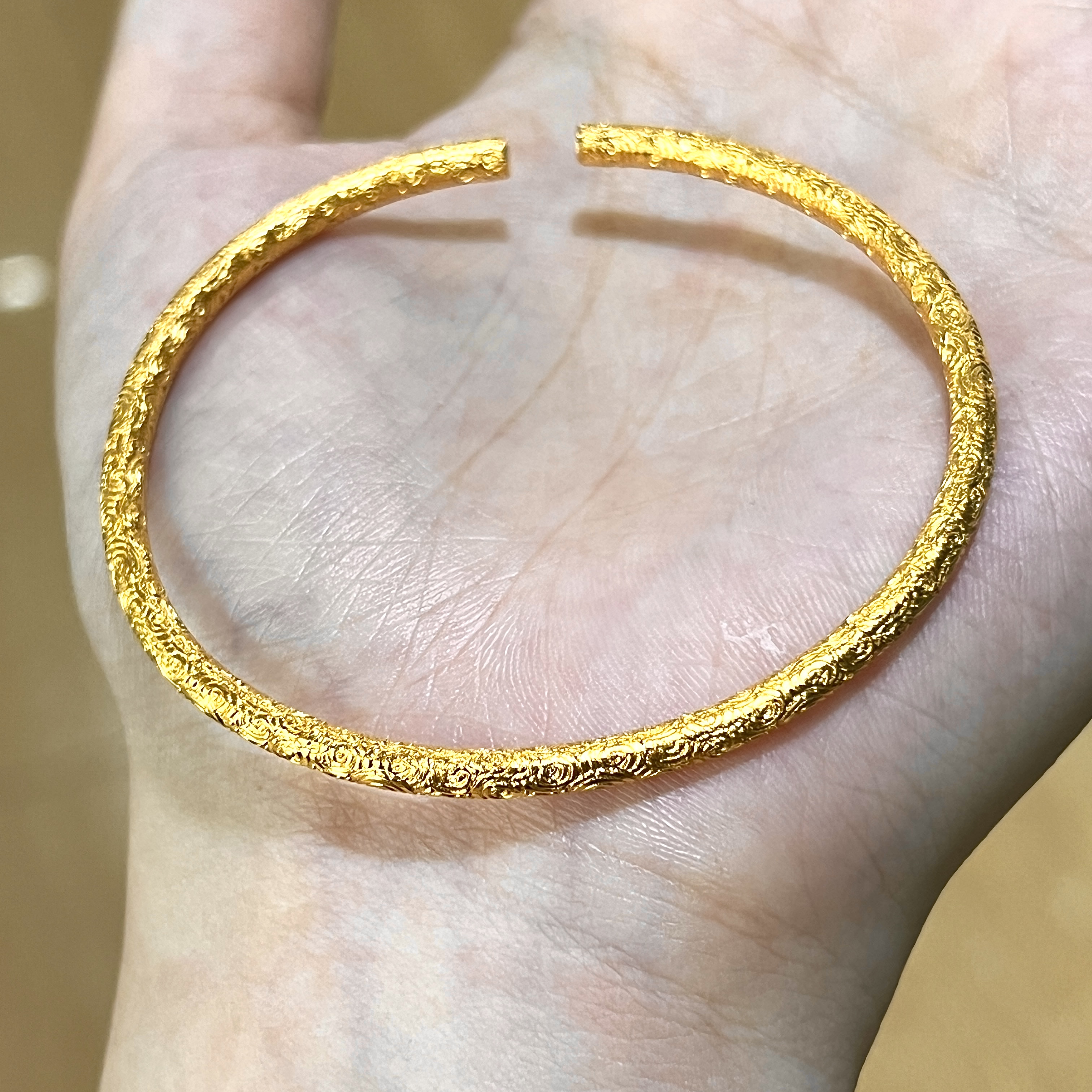 足银手镯 展厅换新清库存开口祥云手镯卡3圆条  百搭不掉色 祥云