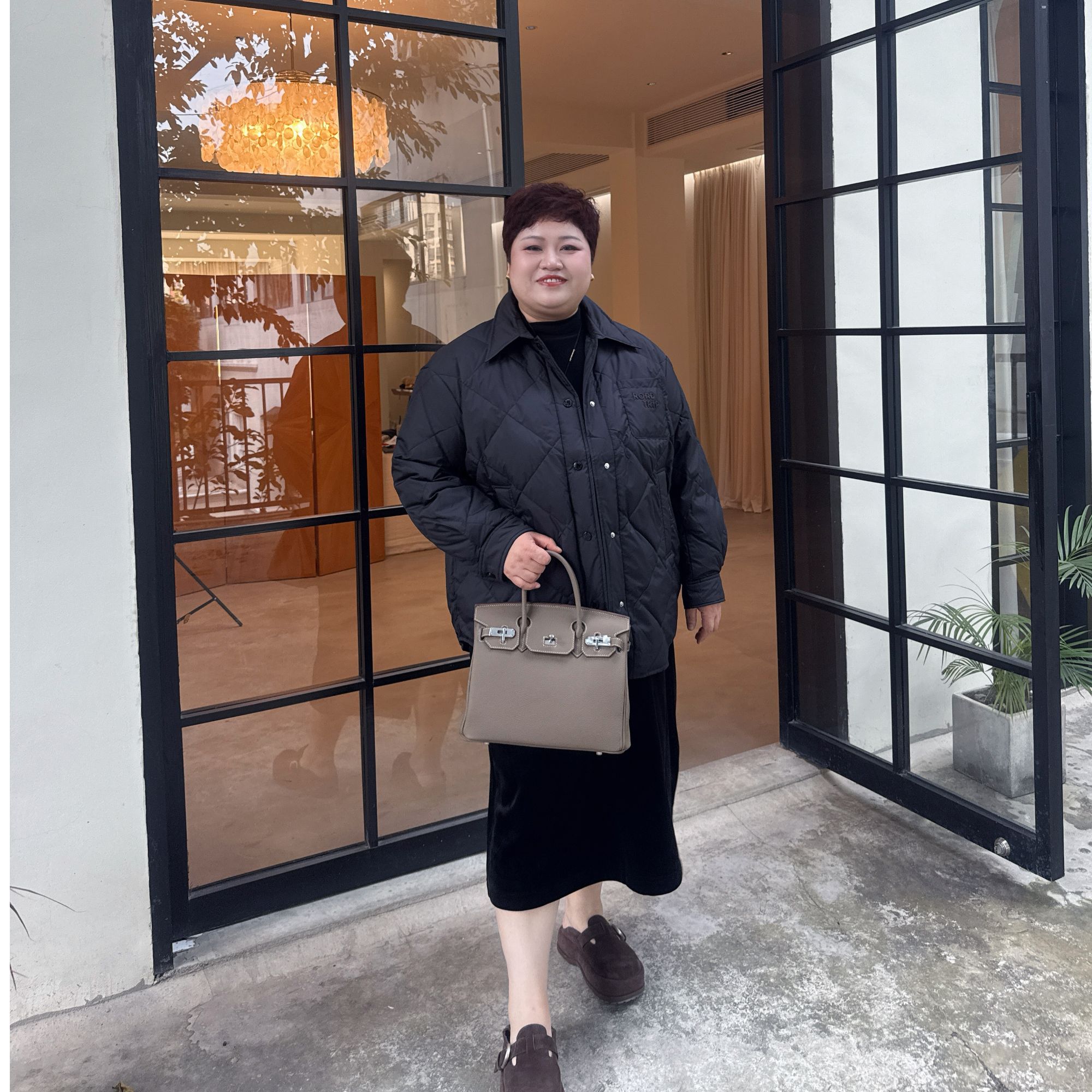 菱格保暖大码冬羽绒厚款宽松慵懒感鸭绒