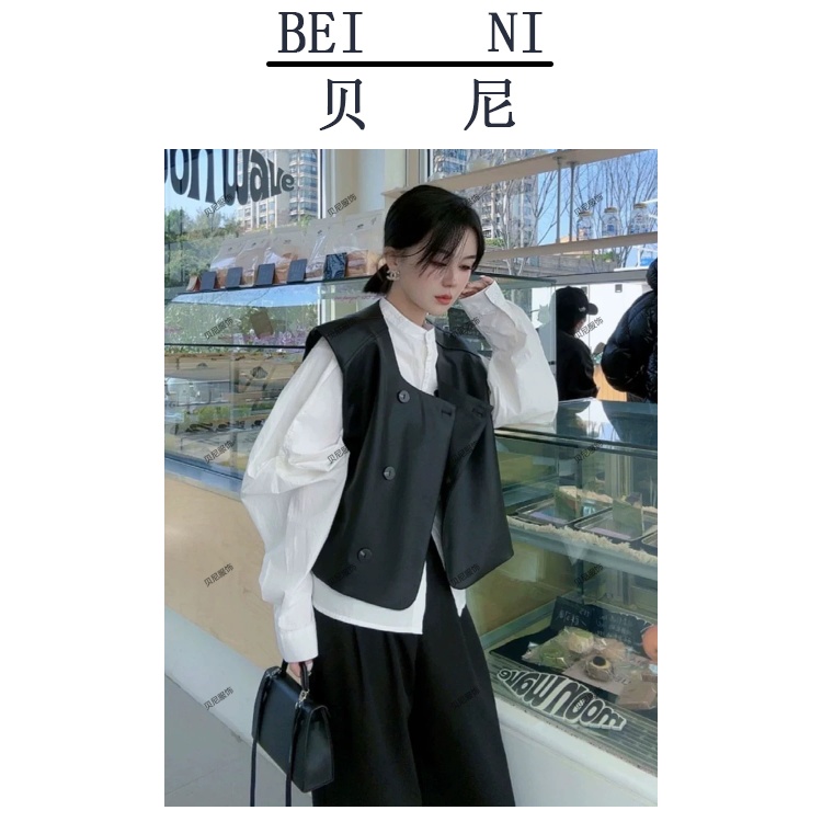 欧货短款皮衣马甲外套女2025秋季新款休闲百搭无袖叠穿坎肩上衣潮
