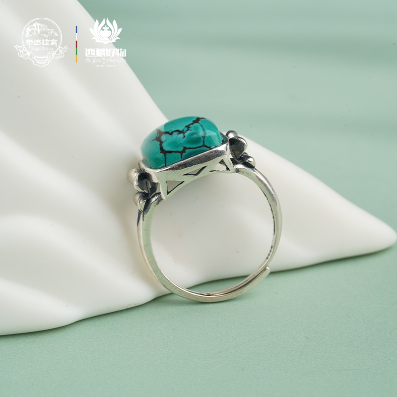 925银镶绿松戒指（多样性发货）