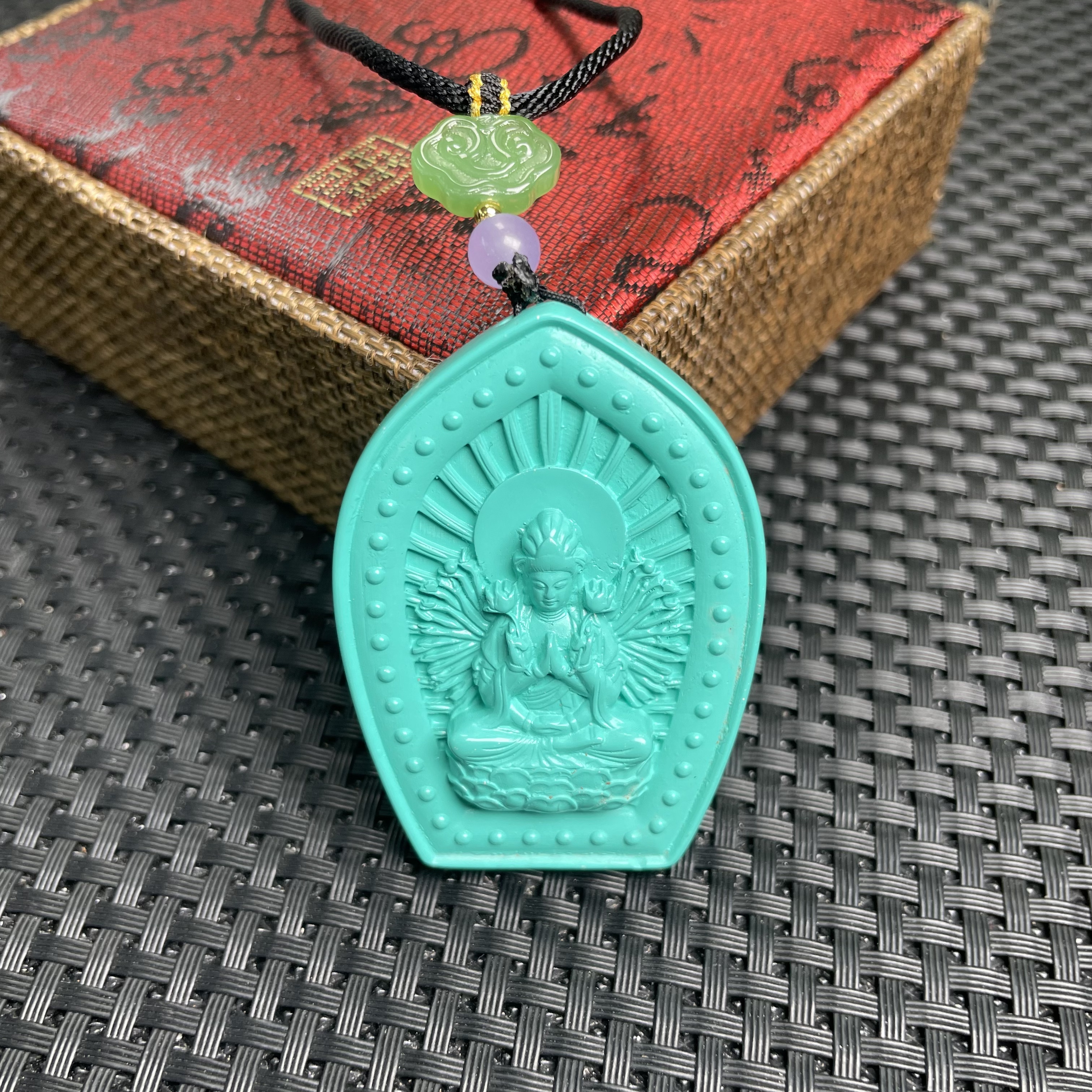 【大北】绿色观音吊坠/QW436-精致吊坠女士