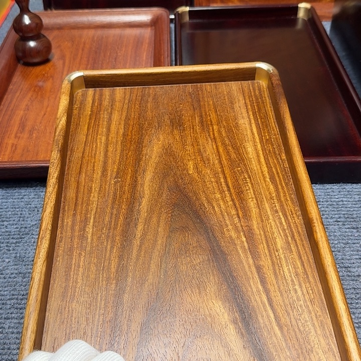 发***子大果紫檀（缅甸花梨）花梨木托盘