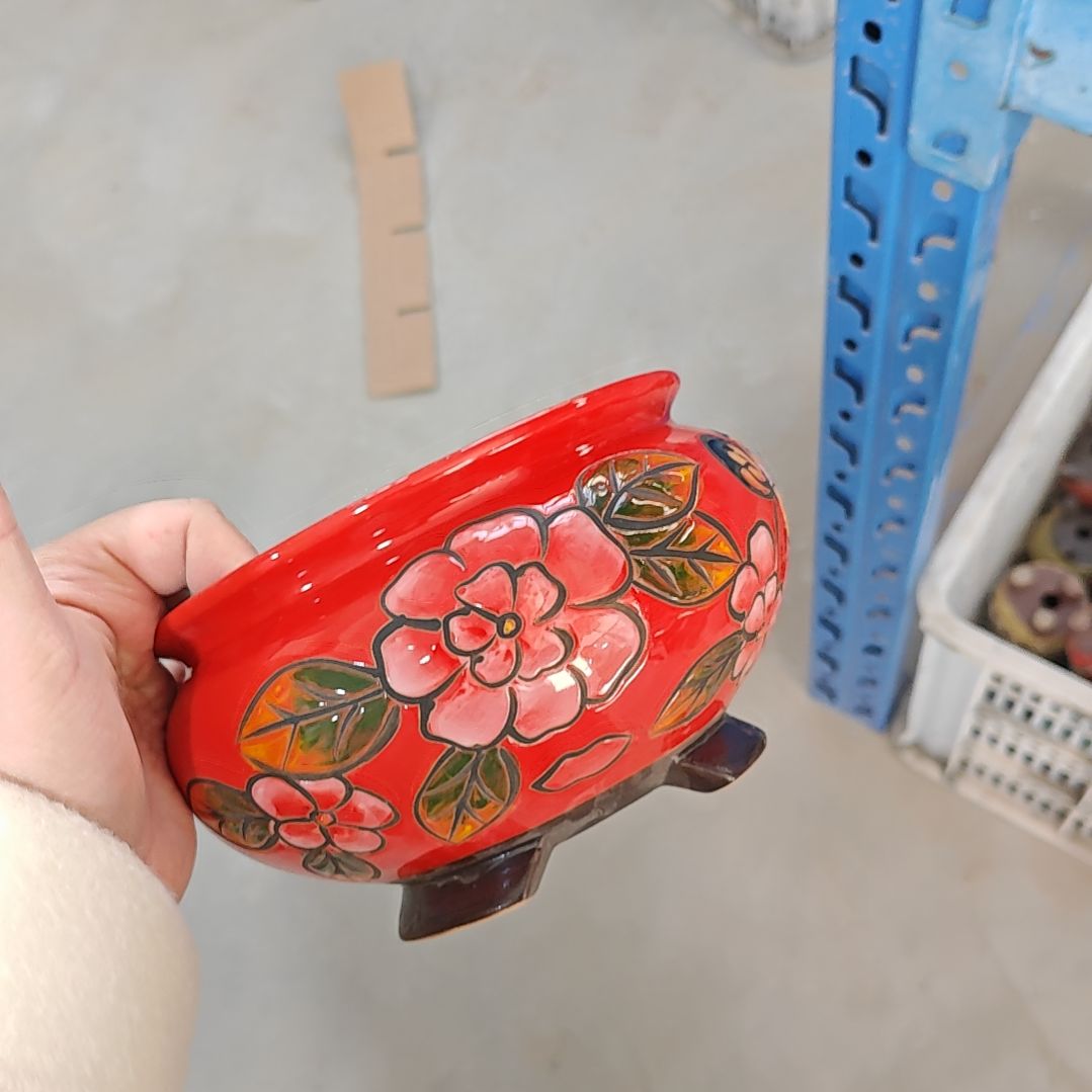 红陶吸水透气的白陶花盆凑满12发货