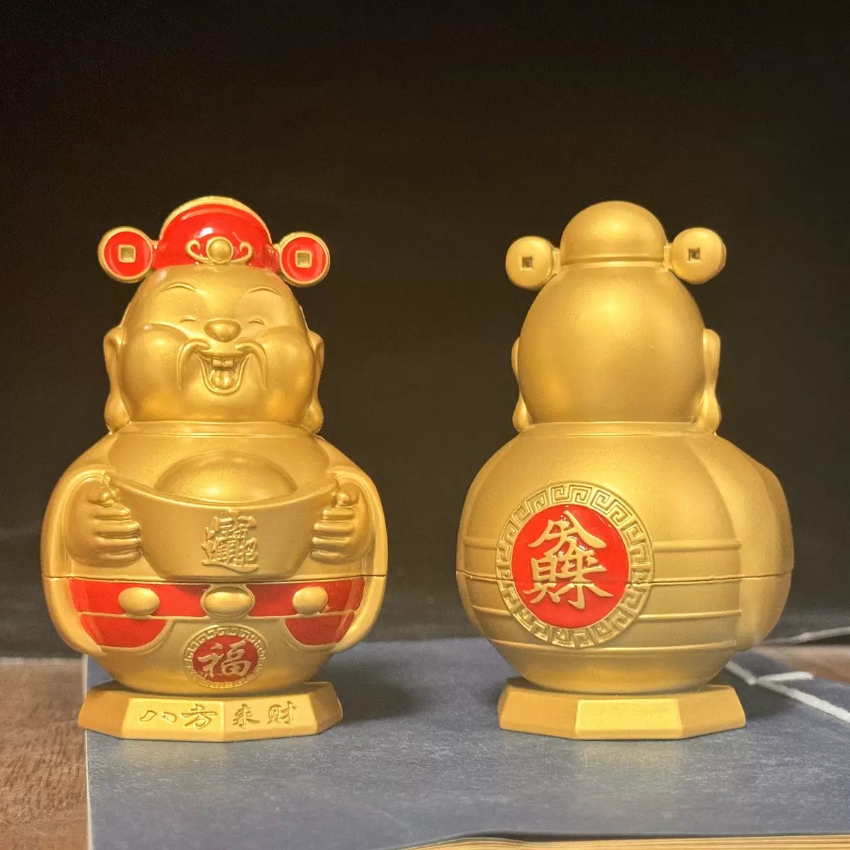 金色财神爷摆件家用客厅办公室店铺开业礼品八方来财财神摆件