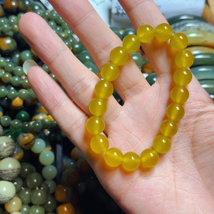 蛇纹石玉手链合金